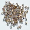 100 4mm Faceted Crystal Half Brass Firepolish Beads