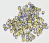 100 4mm Faceted Crystal, Yellow, and Purple Firepolish Beads