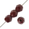 100 4mm Faceted Opaque Chocolate Brown Firepolish Beads