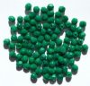 100 4mm Faceted Opaque Dark Green Firepolish Beads
