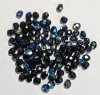 100 4mm Faceted Opaque Black AB Firepolish Beads