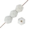 100 4mm Faceted Opaque Light Grey Firepolish 