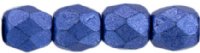 100 4mm Faceted Saturated Metallic Navy Peony Firepolish Beads