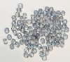 100 4mm Faceted Transparent Crystal Blue Lustre Firepolish Beads