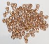 100 4mm Faceted Transparent Crystal Red Lustre Firepolish Beads