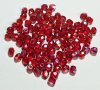 100 4mm Faceted Transparent Light Red AB Firepolish Beads