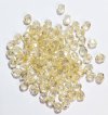 100 4mm Faceted Transparent Crystal Light Topaz Lustre Firepolish Beads