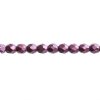 45, 4mm Pastel Pearl Lilac Red Czech Fire Polish Beads