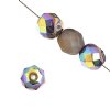 50 6mm Crystal Glitter Bronze Shine Faceted Firepolish Beads