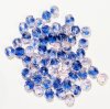 50 6mm Faceted Two Tone Light Pink and Sapphire Firepolish Beads