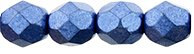 50 6mm Faceted Saturated Metallic Navy Peony Firepolish Beads