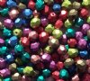 50 6mm Mixed Faceted Saturated Metallic Firepolish Beads