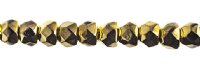 40, 6mm Jet Amber Faceted Czech Glass Hill Beads
