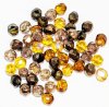 50, 6mm Faceted Caramel Latte Bead Mix