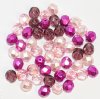 50, 6mm Faceted Vintage Rose Bead Mix