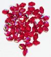 50, 7x5mm Red AB Faceted Tapered Oval Beads