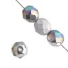 25 8mm Crystal Glitter Silver Shine Faceted Firepolish Beads