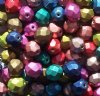 25 8mm Mixed Saturated Metallic Faceted Beads  
