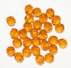 25 8mm Faceted Burnt Pumpkin Orange Firepolish Beads