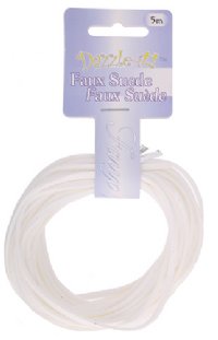 5m of 2.7mm White Faux Suede Lacing