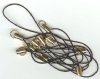 10 Black Cell Phone Straps (Gold Ends)