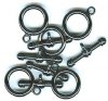 5 Sets of 17mm Ringed Bar Gunmetal Toggles