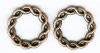 2 20mm Round Braided Antique Copper Linking Rings