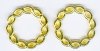 2 20mm Round Braided Bright Gold Linking Rings