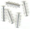 5 sets of 26x10mm Silver Plate 4-Strand Tube Clasps