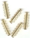 5 sets of 31x10mm Gold Plate 5-Strand Tube Clasps