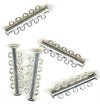 5 sets of 31x10mm Silver Plate 5-Strand Tube Clasps