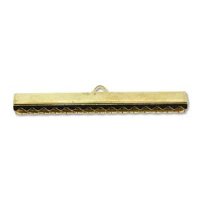 8, 40x7mm Gold Plated Smooth Ribbon Crimp Ends
