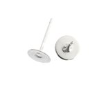 50 6mm Silver Plated Flat Pad Earring Post