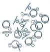 5 7mm Bright Silver Plated Toggle Clasps
