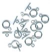 5 Sets of 7mm Bright Silver Plated Toggle Clasps