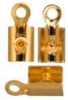 50 7x3mm Small Gold Foldover Crimp Ends