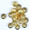 50 8mm Gold Plated Ribbed Bead Caps