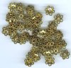 50 10x3mm Antique Gold Rope Flower Caps