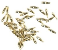 50 11x3mm Twisted Gold Plated Link Bars