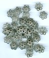 50 13x4mm Antique Silver Rope Flower Bead Caps