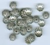 50 13x4mm Antique Silver Large Fancy Bead Caps