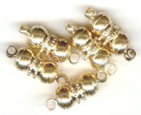 Magnetic - 5 Pair 17x6mm Gold Finish Double Ball Clasp