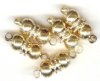 Magnetic - 5 Pair 17x6mm Gold Finish Double Ball Clasp