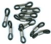 10 24mm Black Rubber and Nickel Eye Clasp Holder Clips