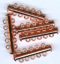 5 sets of 31x10mm Bright Copper Plate 5-Strand Tube Clasps