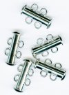 5 sets of 17x10mm Nickel 2-Strand Tube Clasps