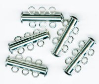 5 sets of 21x10mm Nickel 3-Strand Tube Clasps