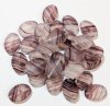 25 16x11mm Flat Oval Marble Matte Light Amethyst