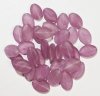25 16x11mm Flat Oval Marble Matte Raspberry Pink