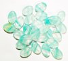 25 16x11mm Flat Oval Marble Crystal Light Mint Green